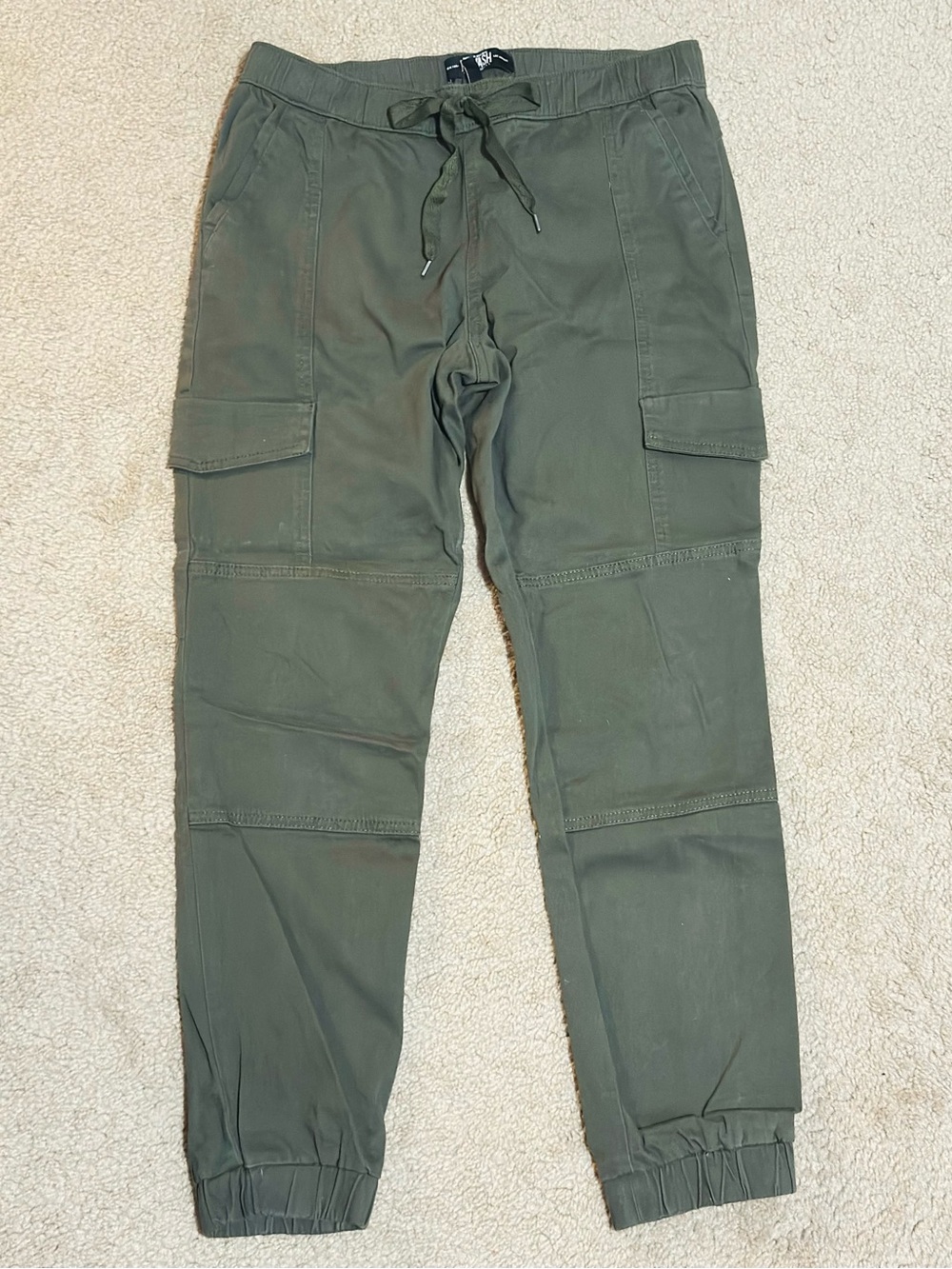 Rewash Women’s Olive Green Cargo Jogger Pants Casual Utility Fit SIZE M